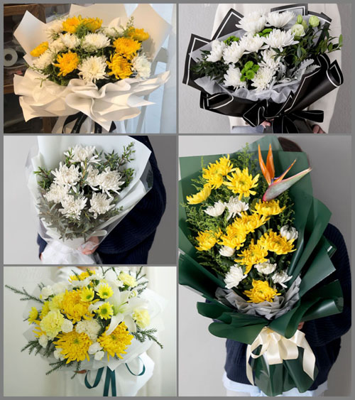 山东青岛即墨市灵山镇后港洪水村白事花束代送